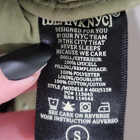 BLANK NYC Women's Quilted Drop Shoulder Jacket Size Sm Burnt Sage Oversized - Picture 13 of 13